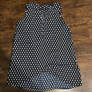 Navy and White Sleeveless Top